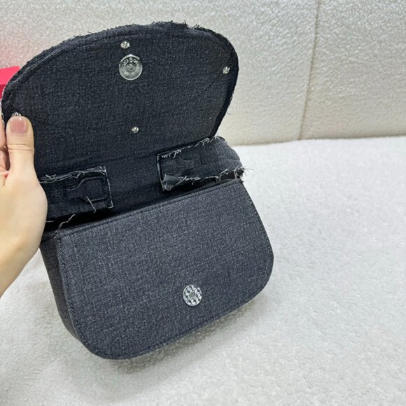 Diesel Black Ripped Denim Shoulder Bag - Picture 8 of 9